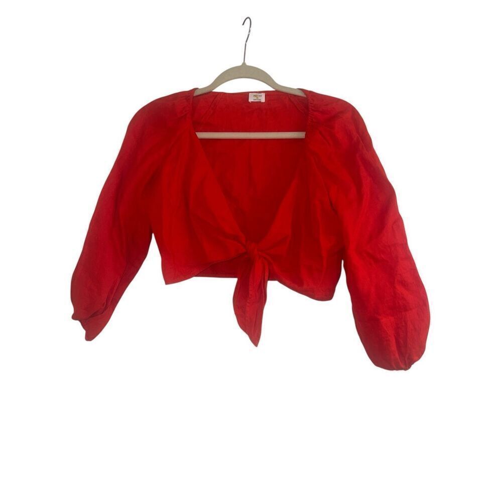 ✨Aritzia Wilfred Red Tenley Linen Sz XS Top✨ - Picture 3 of 7
